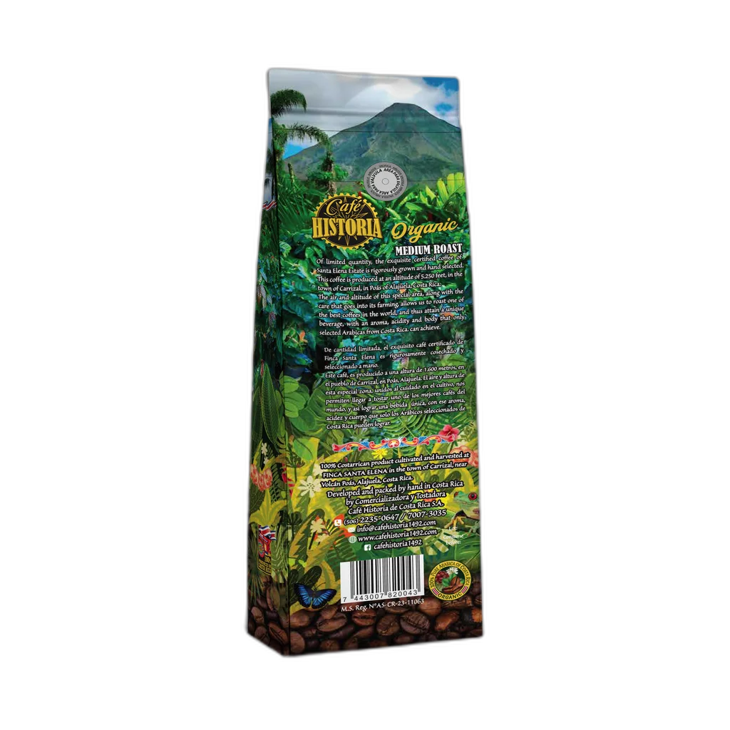 Café Orgánico en Grano - dorso