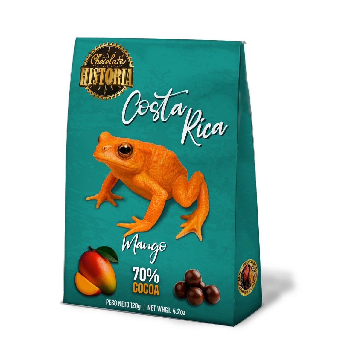 Jalea de Mango Recubierta de Chocolate Oscuro 70%