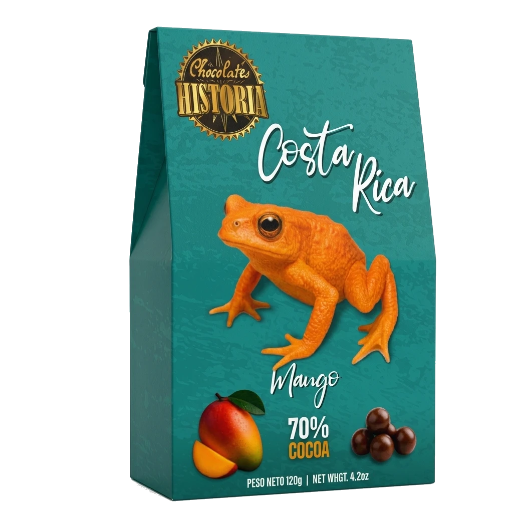 Jalea de Mango Recubierta de Chocolate Oscuro 70%