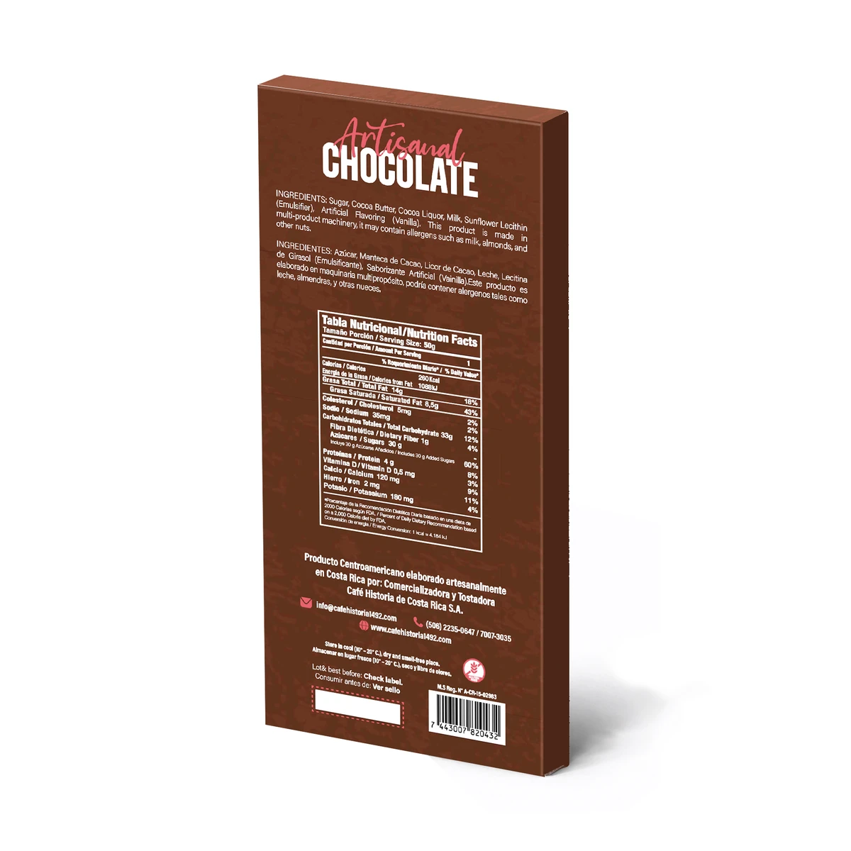 Milk Chocolate 40% - dorso