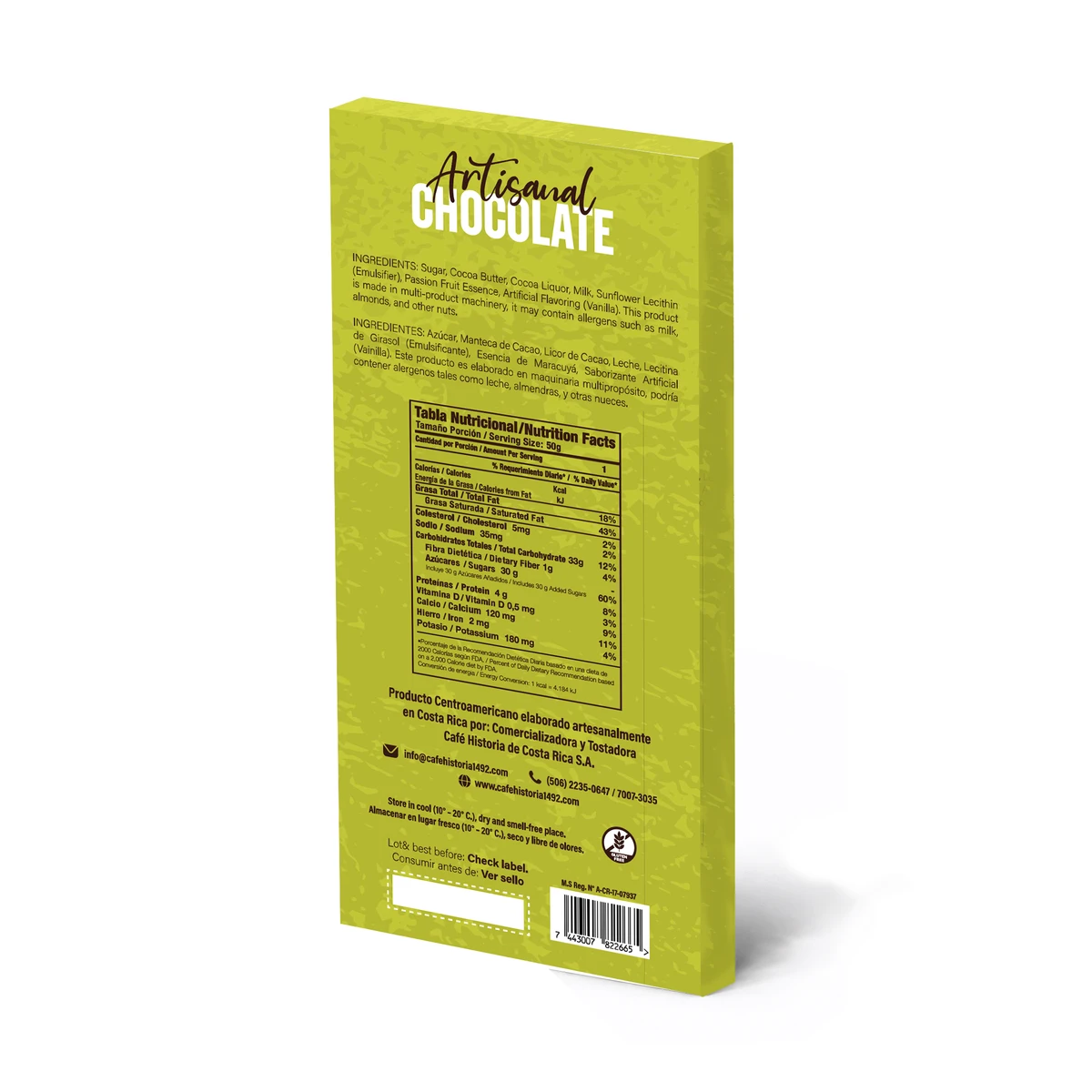 Milk Chocolate 40% - Passion Fruit - dorso