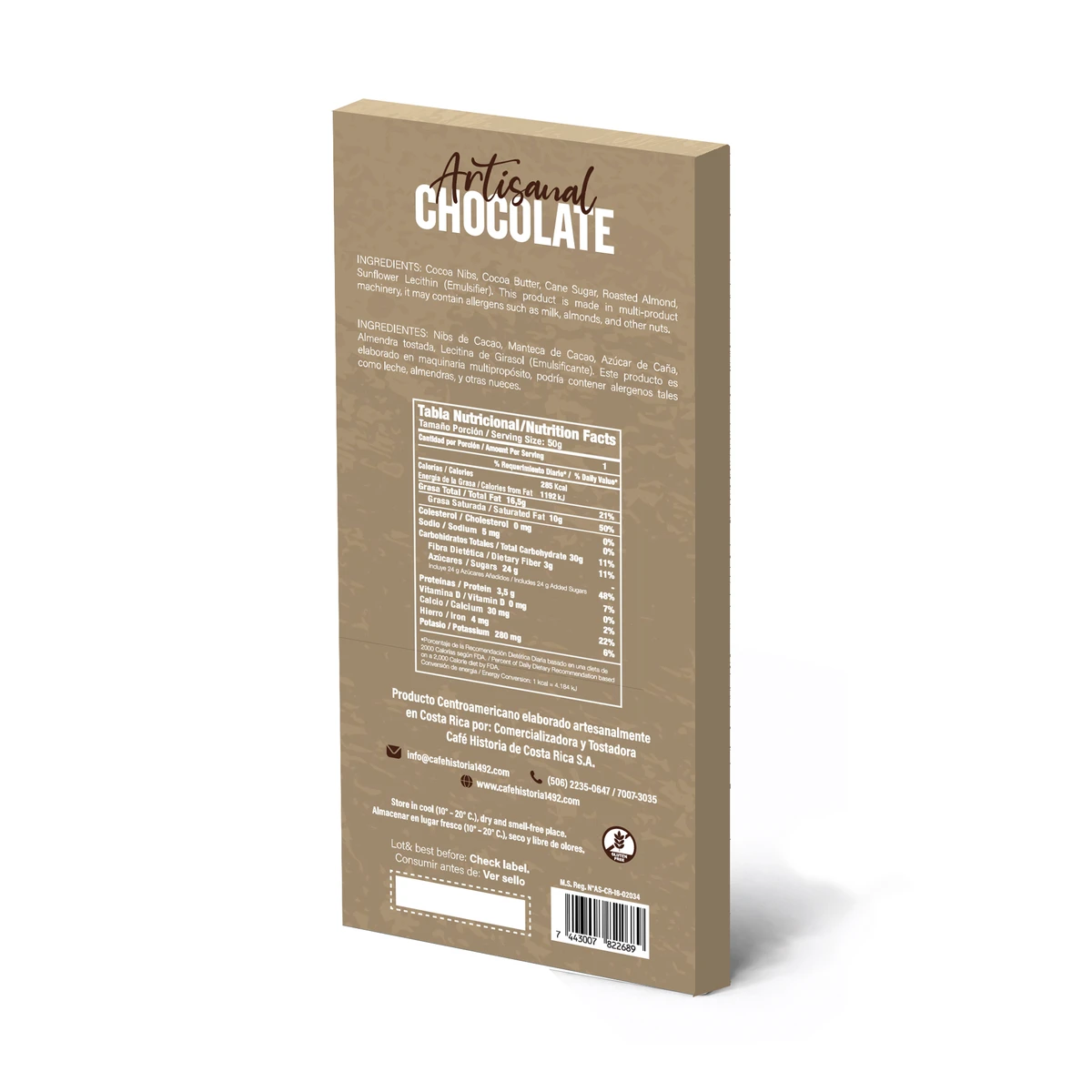 Dark Chocolate 55% - Almonds - dorso