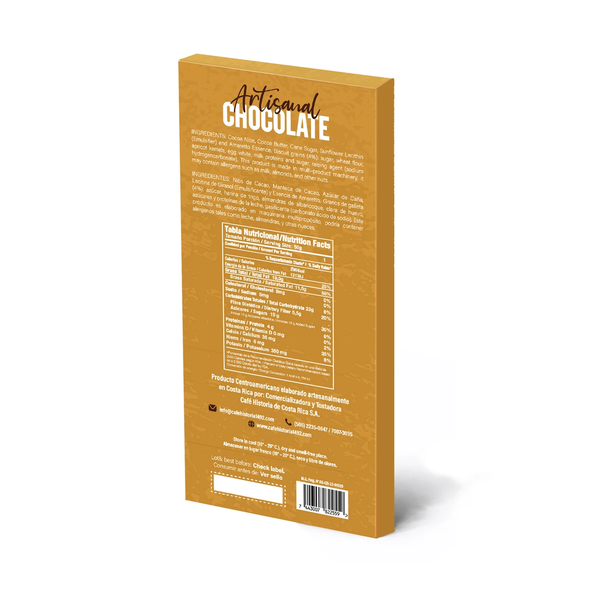 Dark Chocolate 70% - Amaretto - dorso