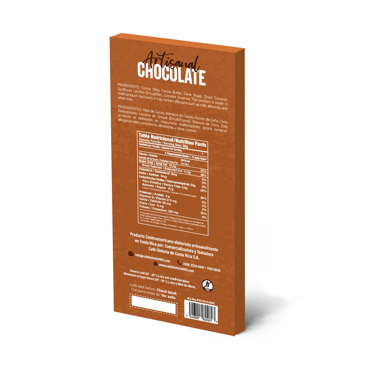Dark Chocolate 70% - Coconut - dorso