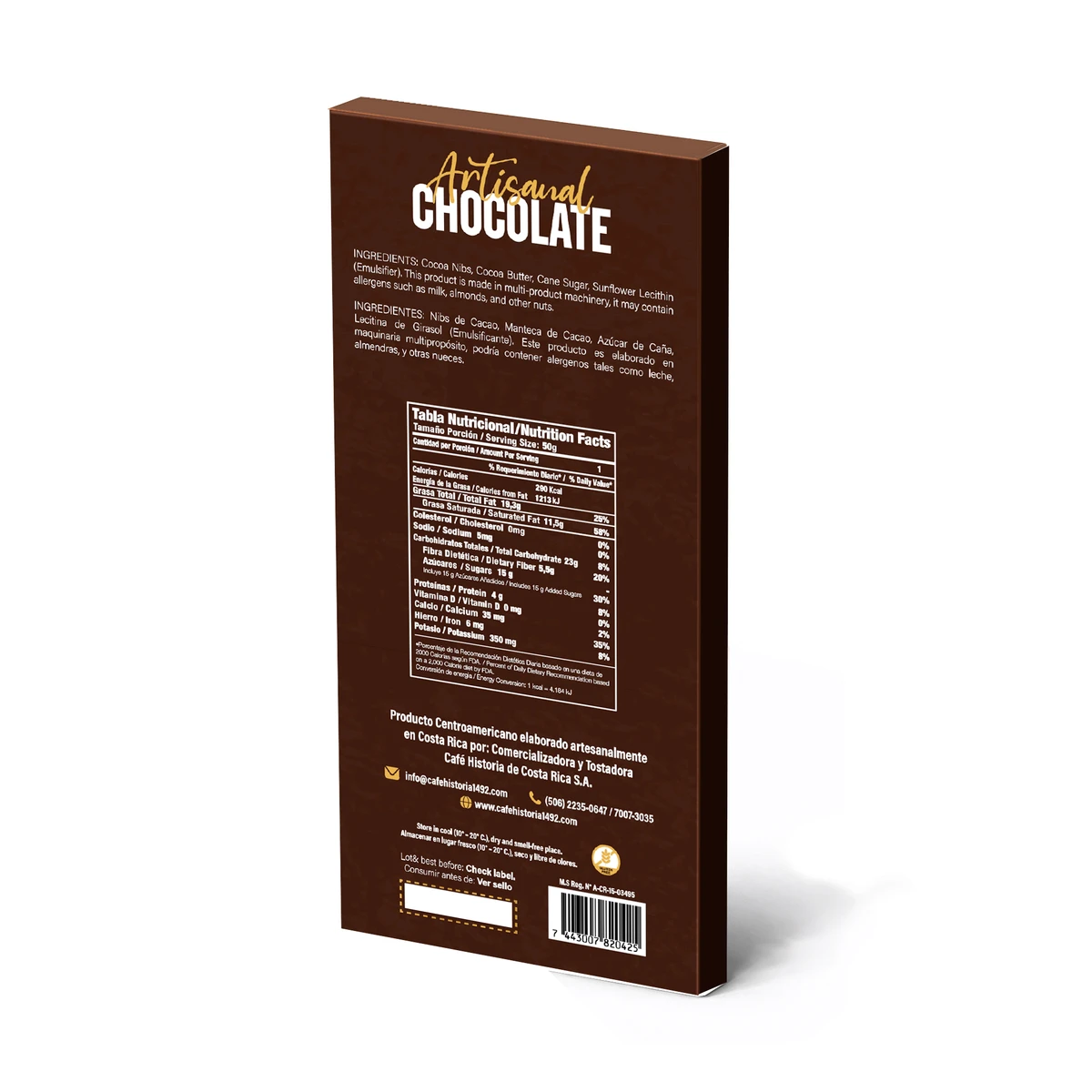 Chocolate Oscuro 70% - dorso