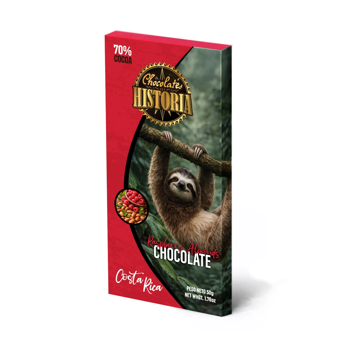 Dark Chocolate 70% - Raspberry & Almonds