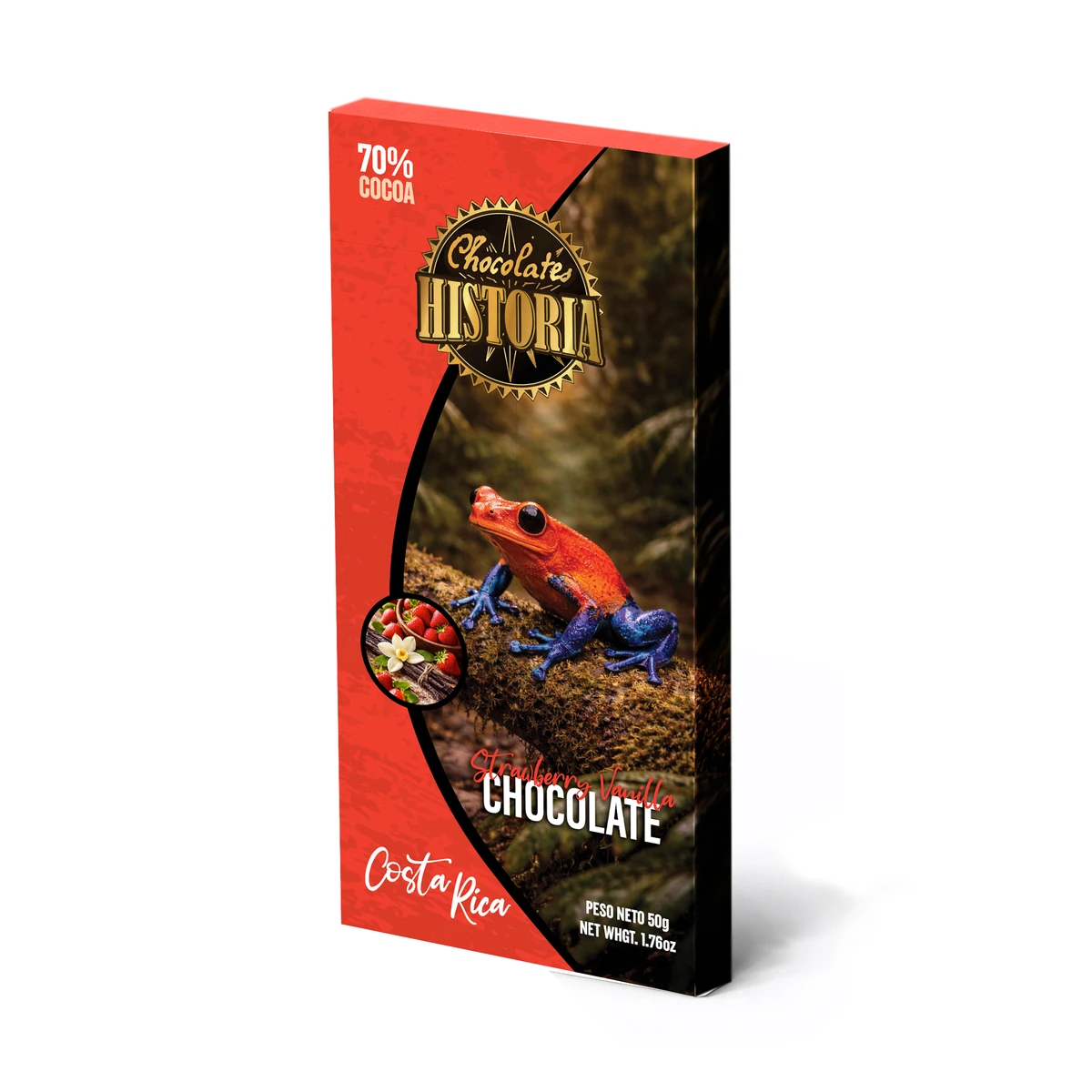 Dark Chocolate 70% - Strawberry & Vanilla