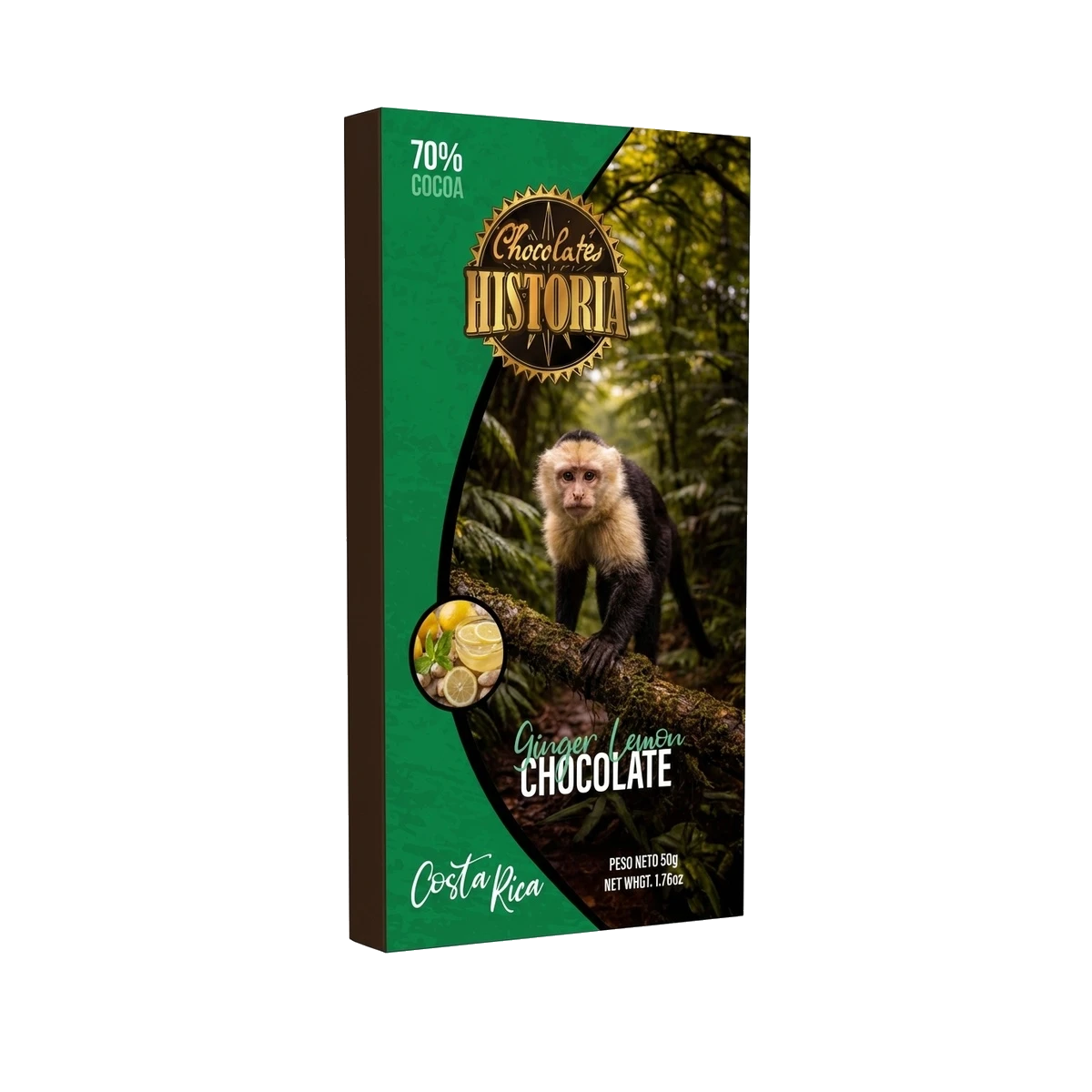 Chocolate Oscuro 70% - Jengibre y Limón