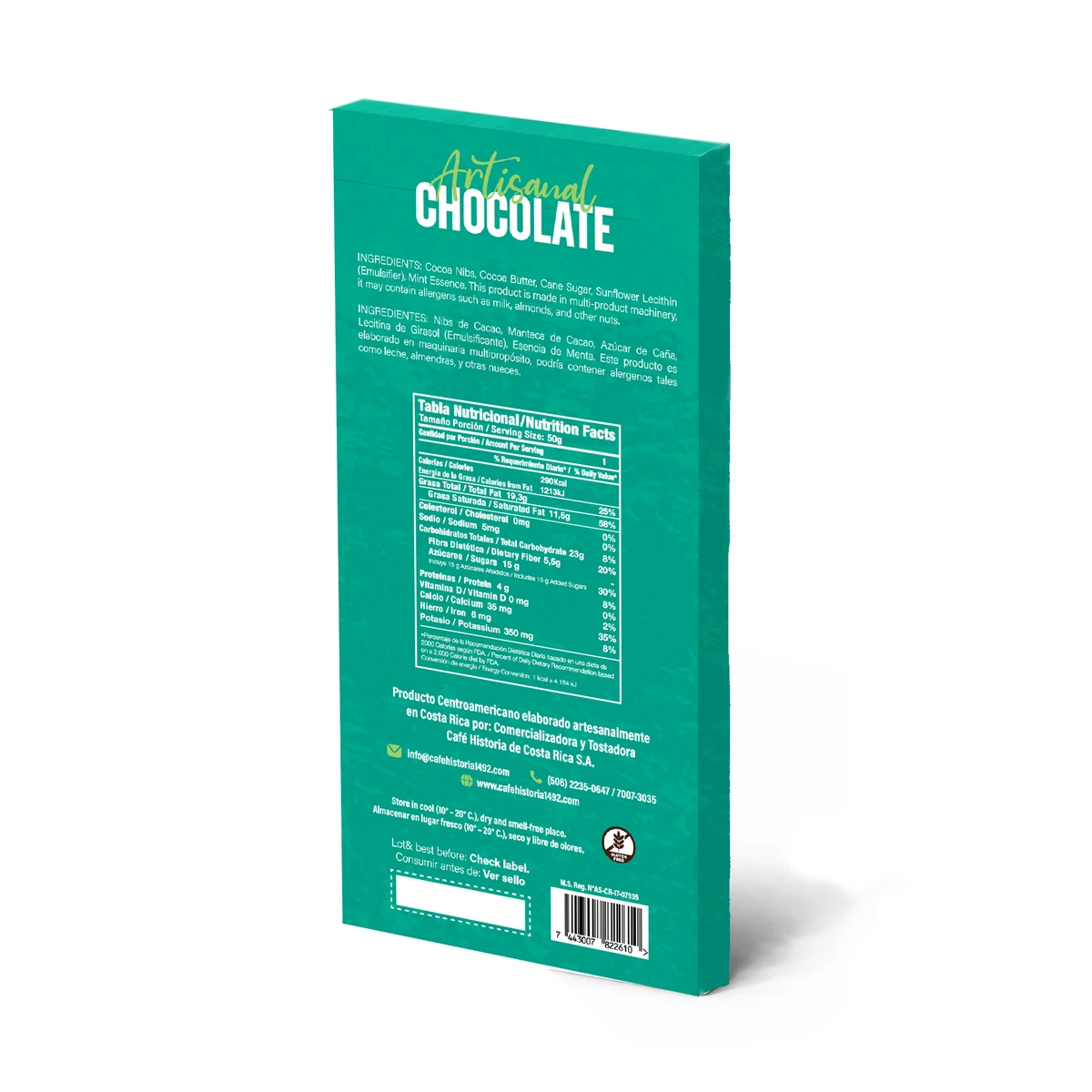 Dark Chocolate 70% - Mint - dorso