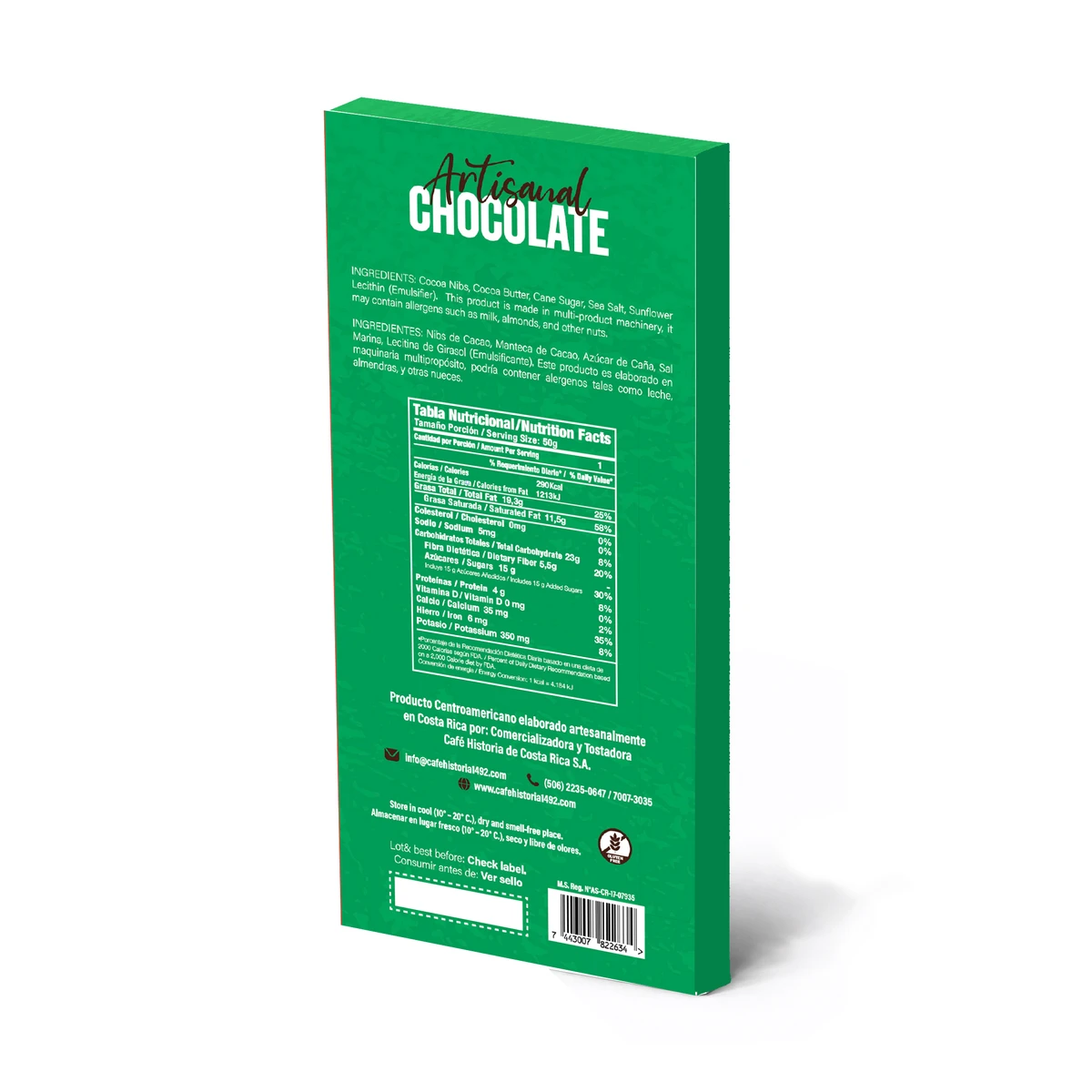 Dark Chocolate 70% - Sea Salt - dorso