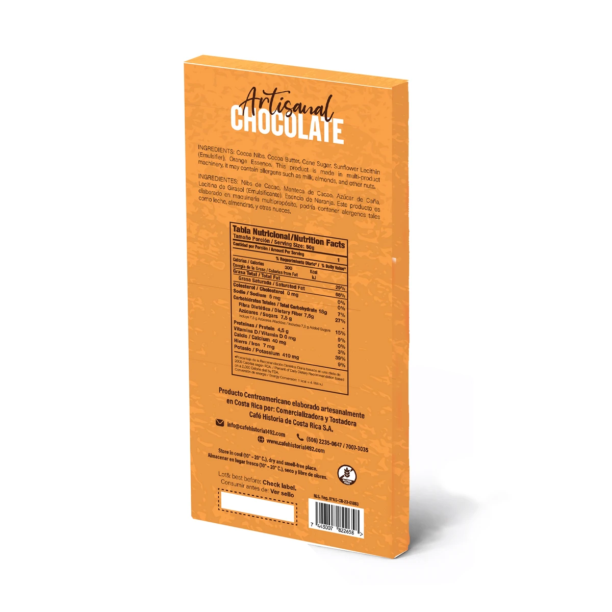 Dark Chocolate 85% - Orange - dorso