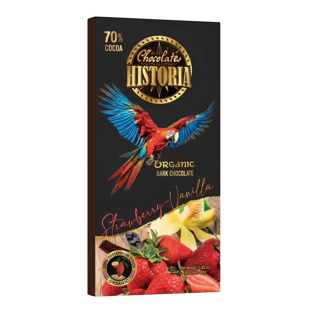 Chocolate Oscuro 70% - Fresa y Vainilla 80g